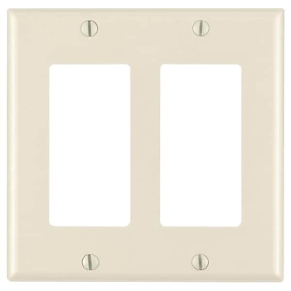 Leviton Leviton Mfg 001-80409-00T Light Almond 2 Gang Decora Wall Plate 001-80409-00T - main